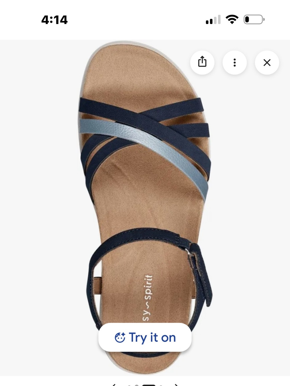 EASY SPIRIT size 9.5 Dark Blue Dottle Comfort Lightweight Velcro Sandals NEW - Picture 4 of 15